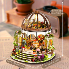 Warm Room Dollhouse Kit 3D Wooden Puzzle Bookshelf Light Coffee Table Decor