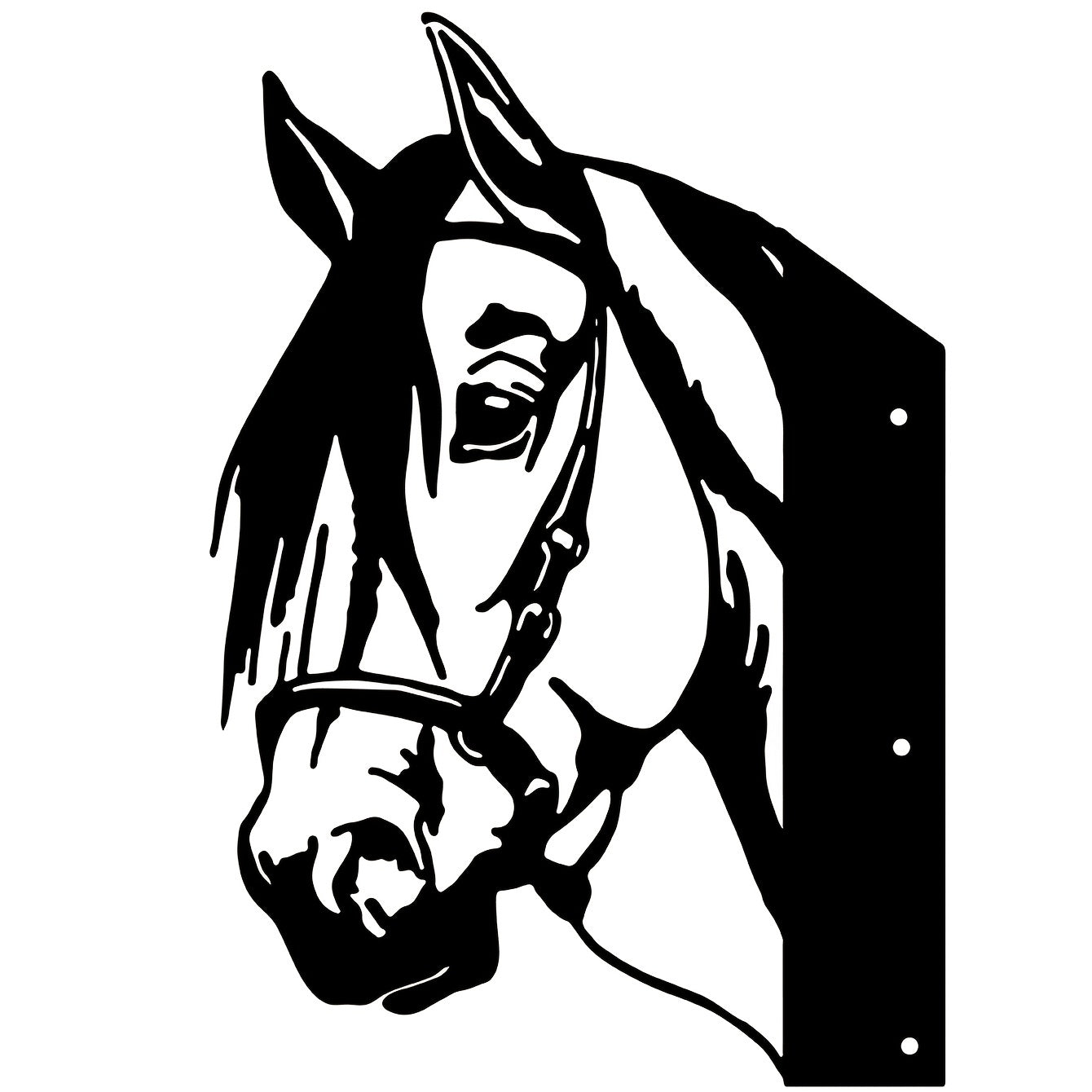 Horse Shape Iron Silhouette Outdoor Fence Ornament Farm Decor