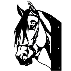 Horse Shape Iron Silhouette Outdoor Fence Ornament Farm Decor