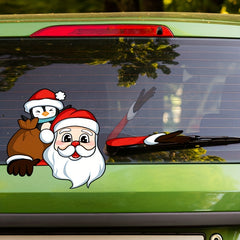 Cartoon Santa Claus Rear Windshield Wiper Sticker