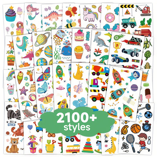 2100 Styles 168 Sheets Temporary Tattoos For Kids