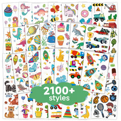 2100 Styles 168 Sheets Temporary Tattoos For Kids
