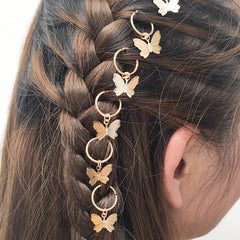 Butterfly Hair Ring for Dreadlock Braids Y2K Hair Accessories