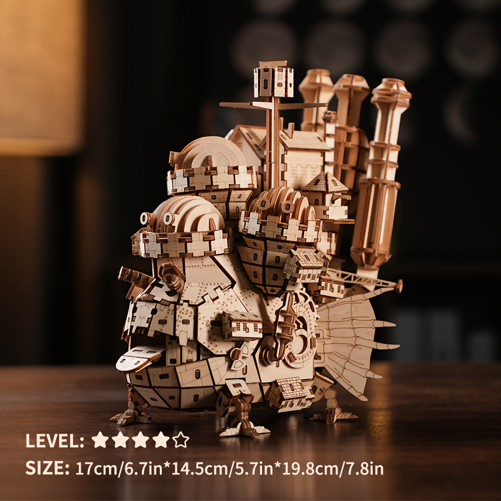 DIY 3D Wooden Puzzle Building Blocks Kit Retro Style Wooden Home Decor Gift
