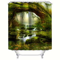 Tree Pattern Shower Curtain Waterproof and Mildew Proof Bathroom Decor