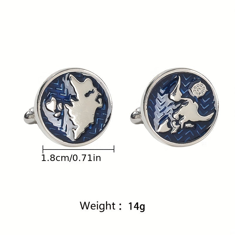 Map Cufflinks Mens Shirt Stud Cufflinks