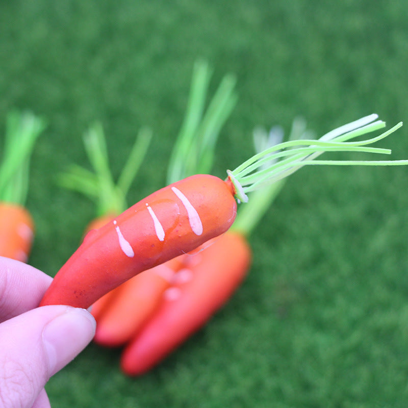 Orange Carrots with Green Leaves Plastic Simulation Vegetable Model Toy