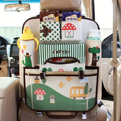 Cartoon Car Seat Back Storage Bag with Large Capacity