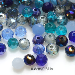 100PCS 8MM Flat Crystal Glass Beads for DIY Jewelry Making