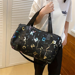 Lightweight Laser Letter Pattern Sports Handbag Travel Luggage Bag