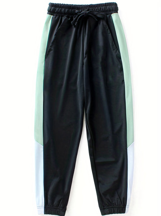 Boys Casual Block Ice Silk Long Pants Spring Autumn Kids Clothing