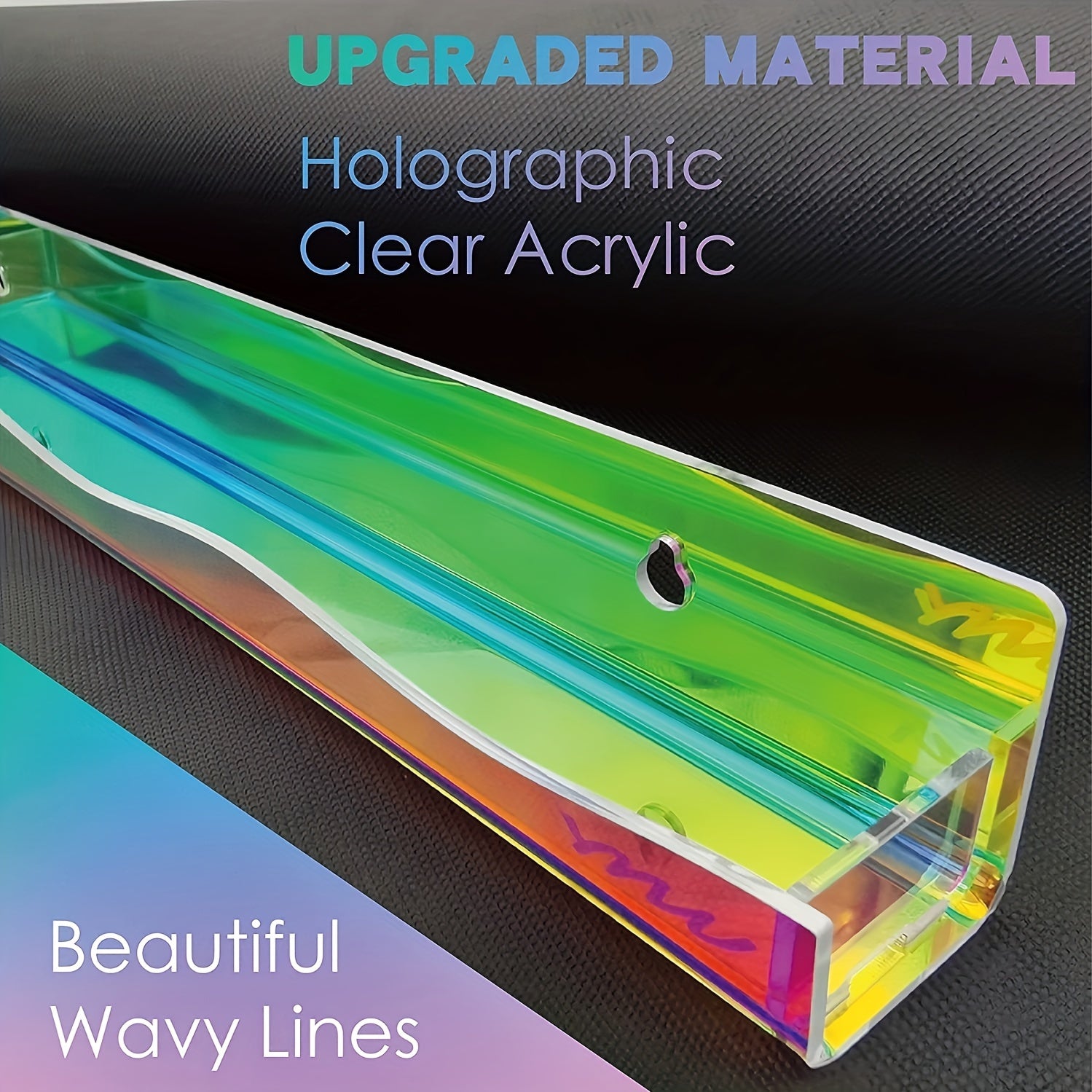 Acrylic Nail Polish Rack Wall Shelf Clear Rainbow Iridescent Organizer