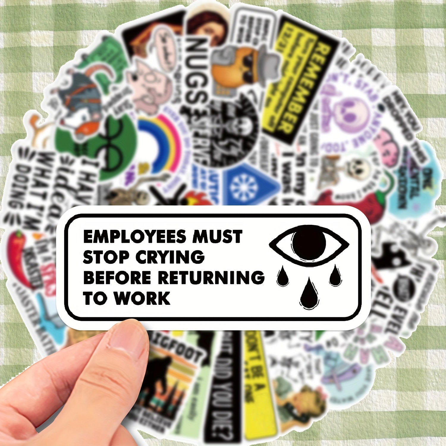 50pcs Humorous Satirical Text Stickers for Phones Computers Luggage