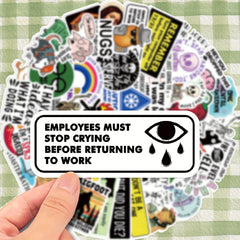 50pcs Humorous Satirical Text Stickers for Phones Computers Luggage