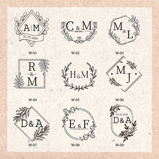 Custom Wedding Stamp Set - Self Inking Stamps for Invitations & Labels
