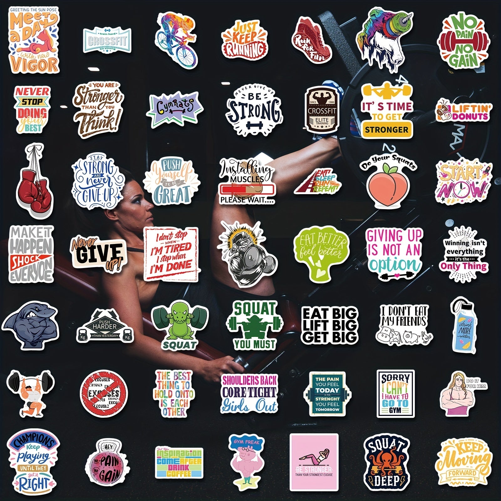 150pcs Gym Stickers For Water Bottle Wrestling Sticker For Adults Men