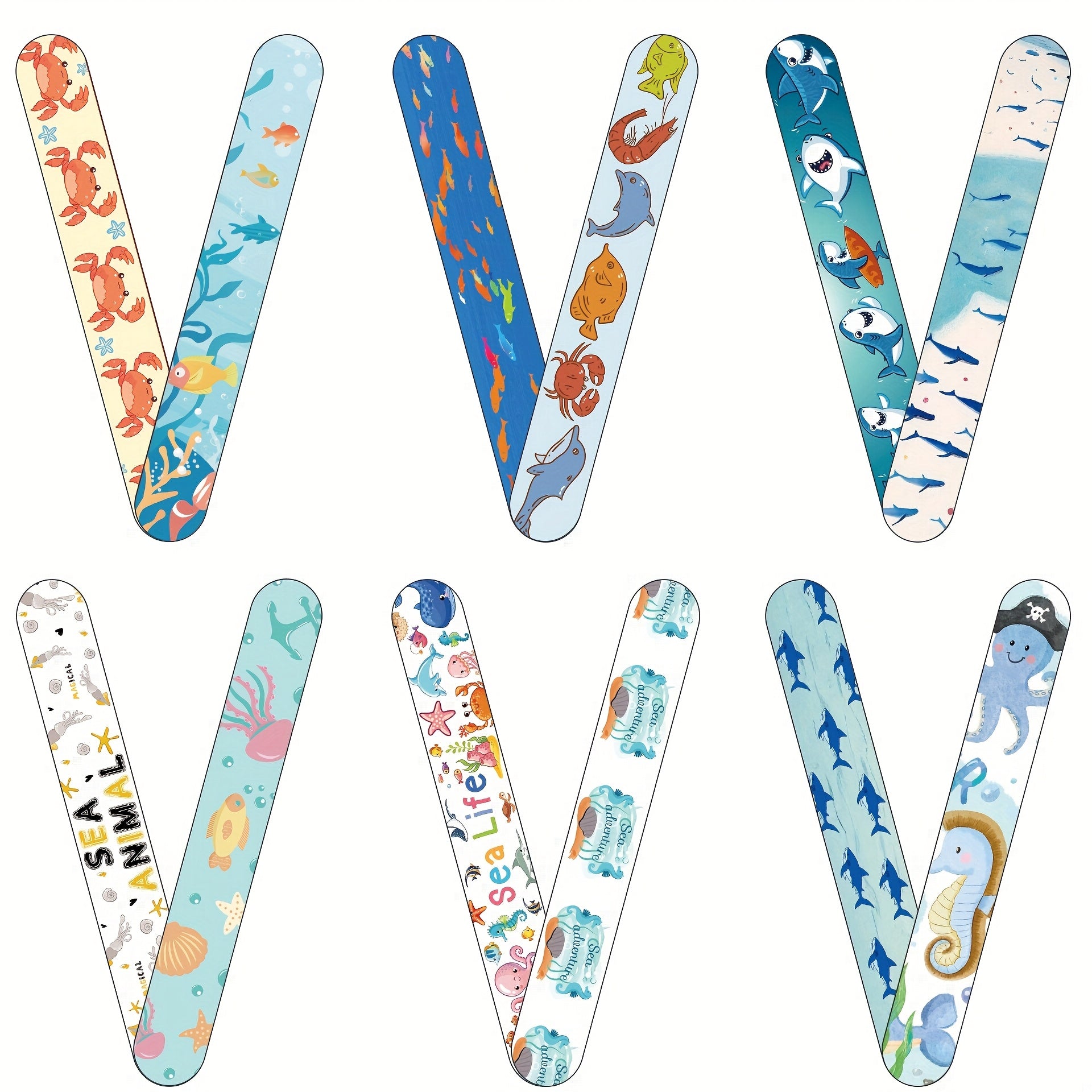 12pcs Ocean Sea Animals Slap Bracelets Birthday Supplies