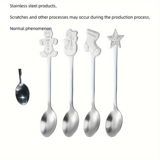 4pcs Christmas Cartoon Gingerbread Spoons
