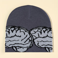 Men's Brain Beanie Knitted Hat Winter Warm Skull Cap