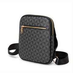 Men's Leather Crossbody Bag Vertical Shoulder Bag Casual Travel Messenger