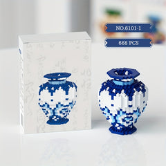 Flower Vase Building Blocks Desktop Decor Christmas Gift Floral Theme