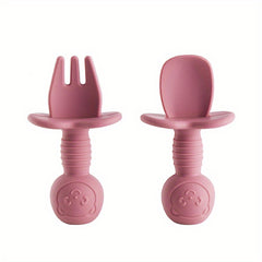 Silicone Baby Fork And Spoon Set for 4+ Months BPA Feeding Tableware