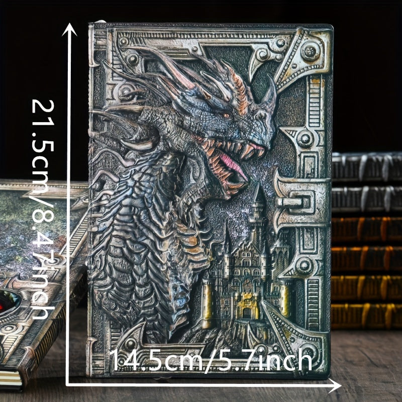 3D Evil Dragon Embossed Notebook Vintage A5 Diary Journals Handcraft