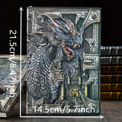 3D Evil Dragon Embossed Notebook Vintage A5 Diary Journals Handcraft