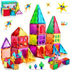 Magnetic Tiles Building Blocks Toy for Kids 3-7 Years
