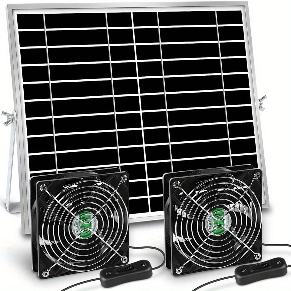 20W Solar Whole House Fan for Pet Homes IPX7 Waterproof with On/Off Switch Cable