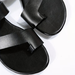 Women's Faux Leather Strap Open Toe Sandals Platform Waterproof Slides