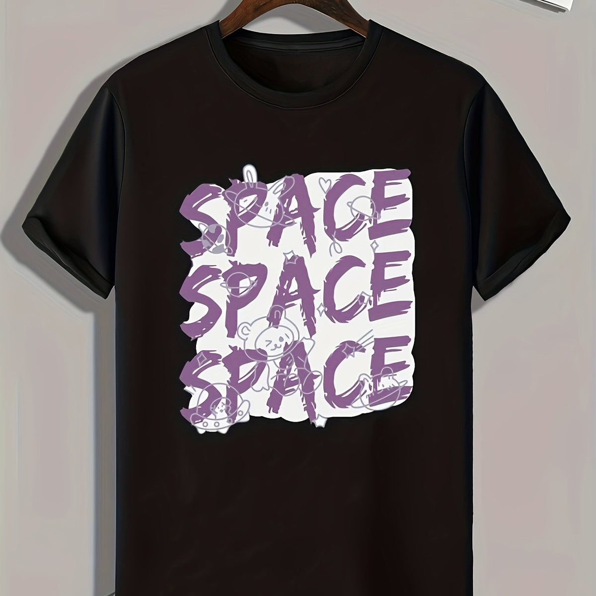 SPACE Print Men's Graphic T shirt Casual Comfy Tees For Summer Mens Clothing