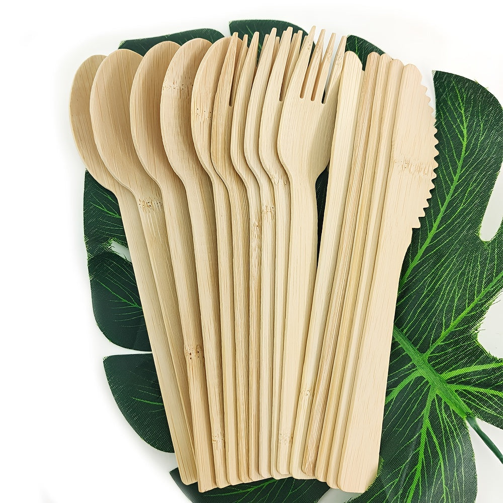 15pcs Bamboo Tableware Set Durable Eco-Friendly