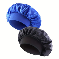 2pcs Satin Bonnet Night Sleep Hair Caps Silky Double Layer Hats