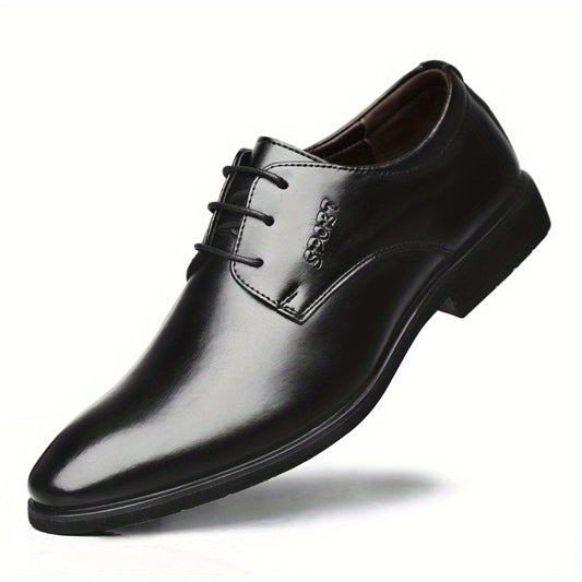 Men's Almond Toe Derby Shoes Lace up Front Dress Shoes