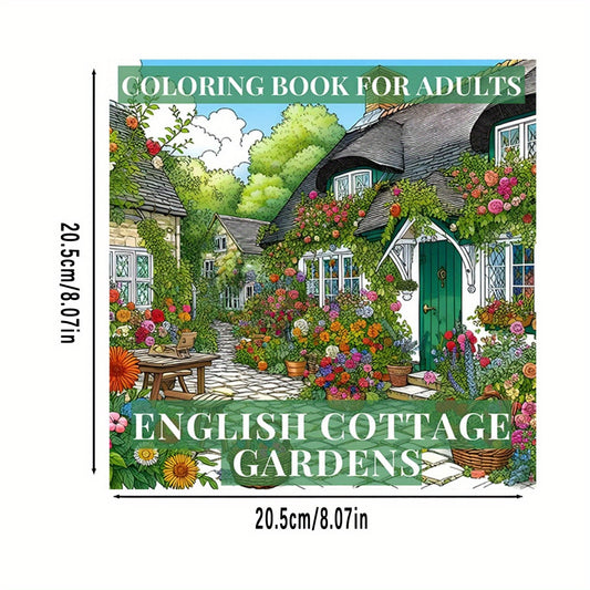 Whimsical English Garden Coloring Book - 22 Pages of Relaxing Illustrations