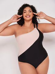  Modest Swimsuit One Shoulder Tummy Control One Piece Bathing Suit
