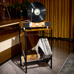 2 Tier Iron Bookshelf & Record Storage