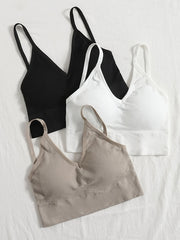 Solid Ribbed Cami Crop Tops Criss Cross Back Hollow Out Top