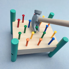 Wooden Nail Knocking Table Toy for Ages 3-5