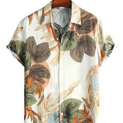 Men's Tropical Leaf Print Hawaiian Shirt