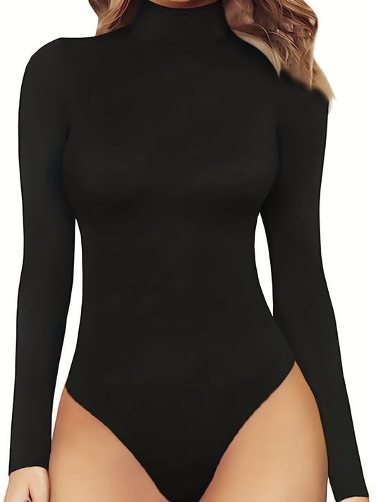  Sexy Long Sleeve High Neck Bodysuit
