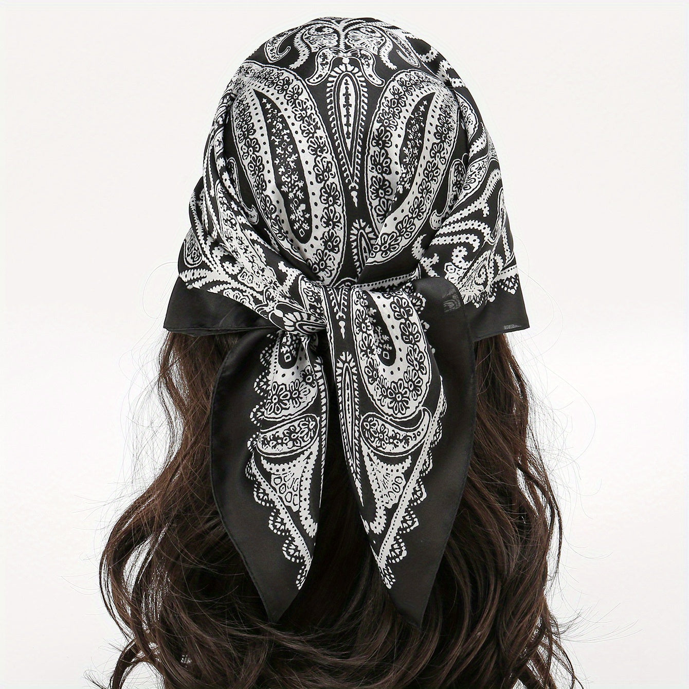 Paisley Print Bandana Silk Square Scarf Neckerchief Head Wrap