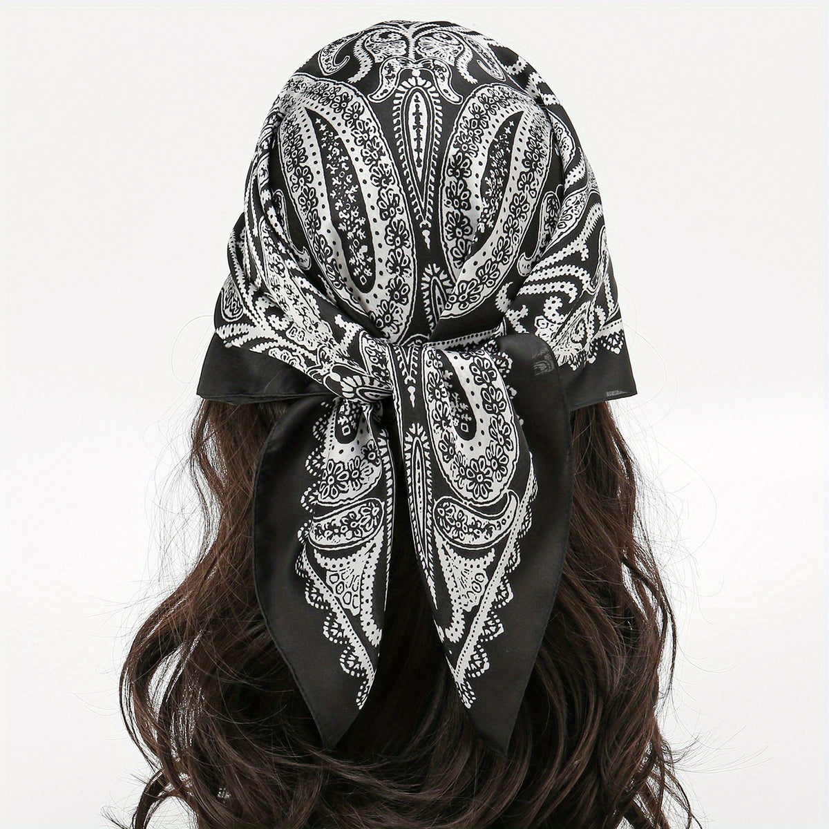 Paisley Print Bandana Silk Square Scarf Neckerchief Head Wrap
