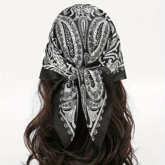 Paisley Print Bandana Silk Square Scarf Neckerchief Head Wrap