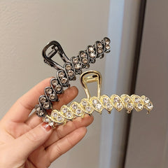 Rhinestone Hair Claw Nonslip Ponytail Holder for Women