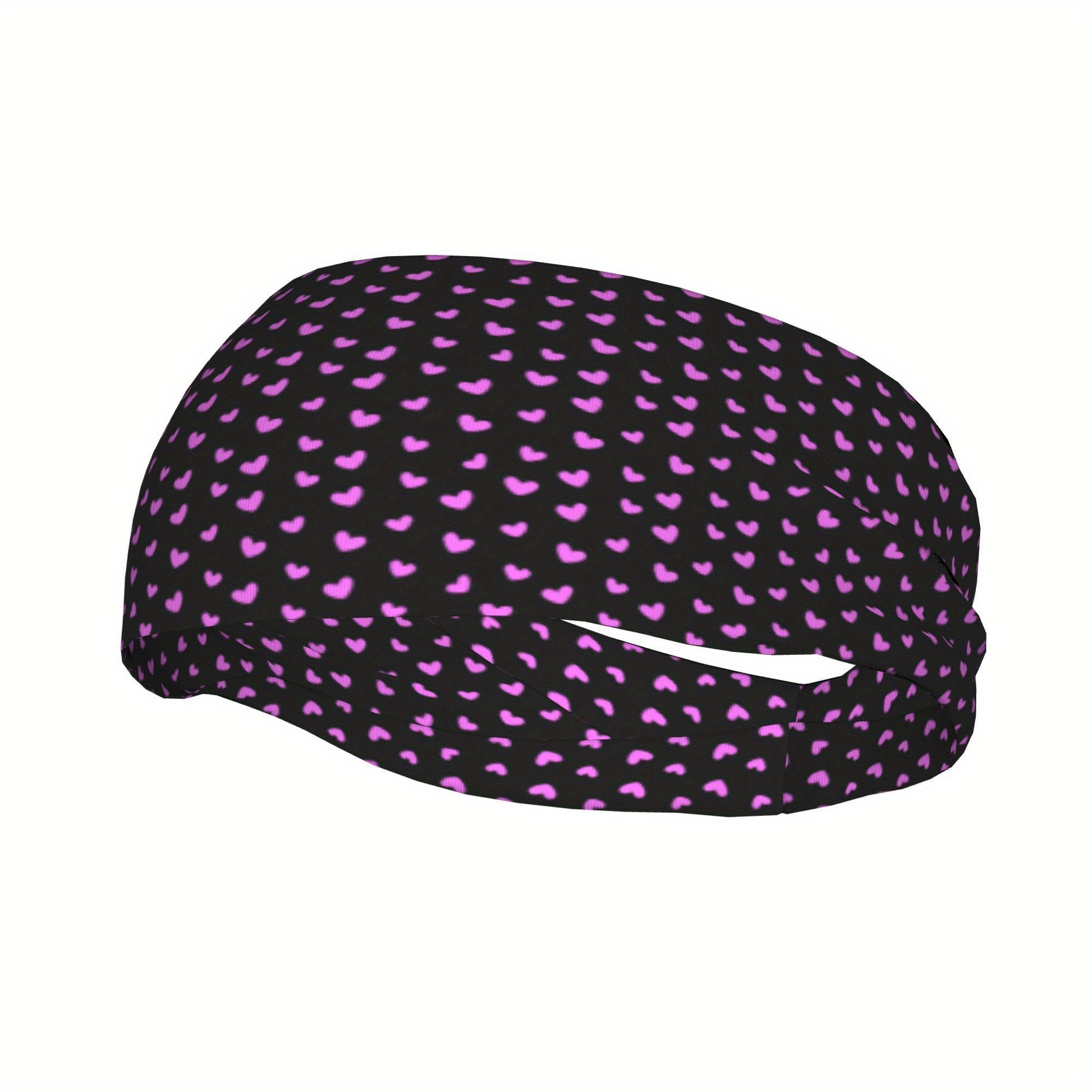 Unisex Pink Love Heart Sports Headband
