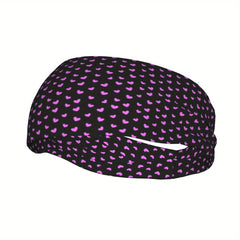 Unisex Pink Love Heart Sports Headband
