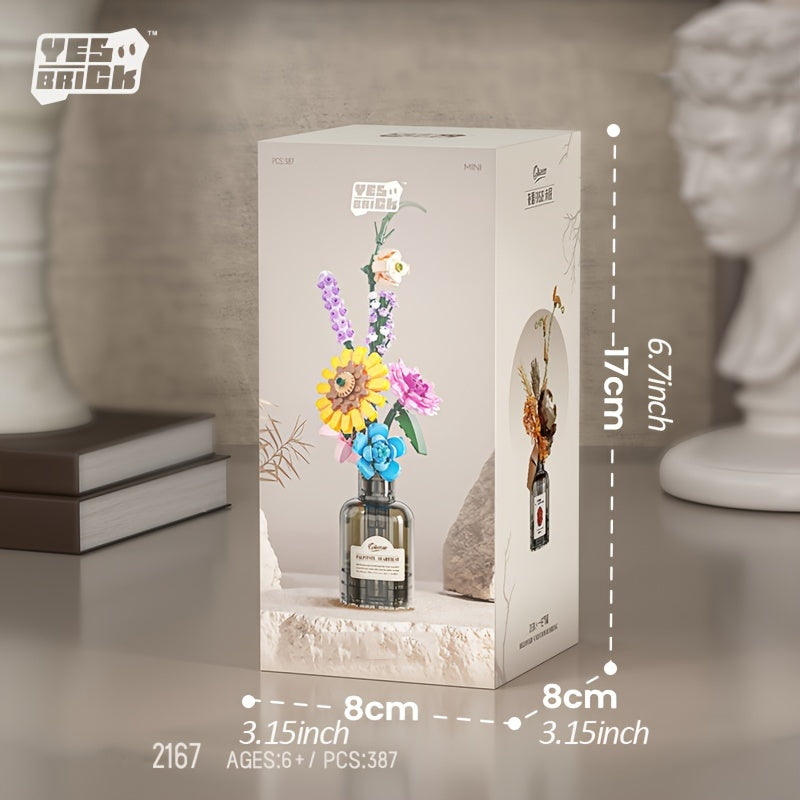 Mini Building Blocks Floral Architecture Set DIY Flowers Adults