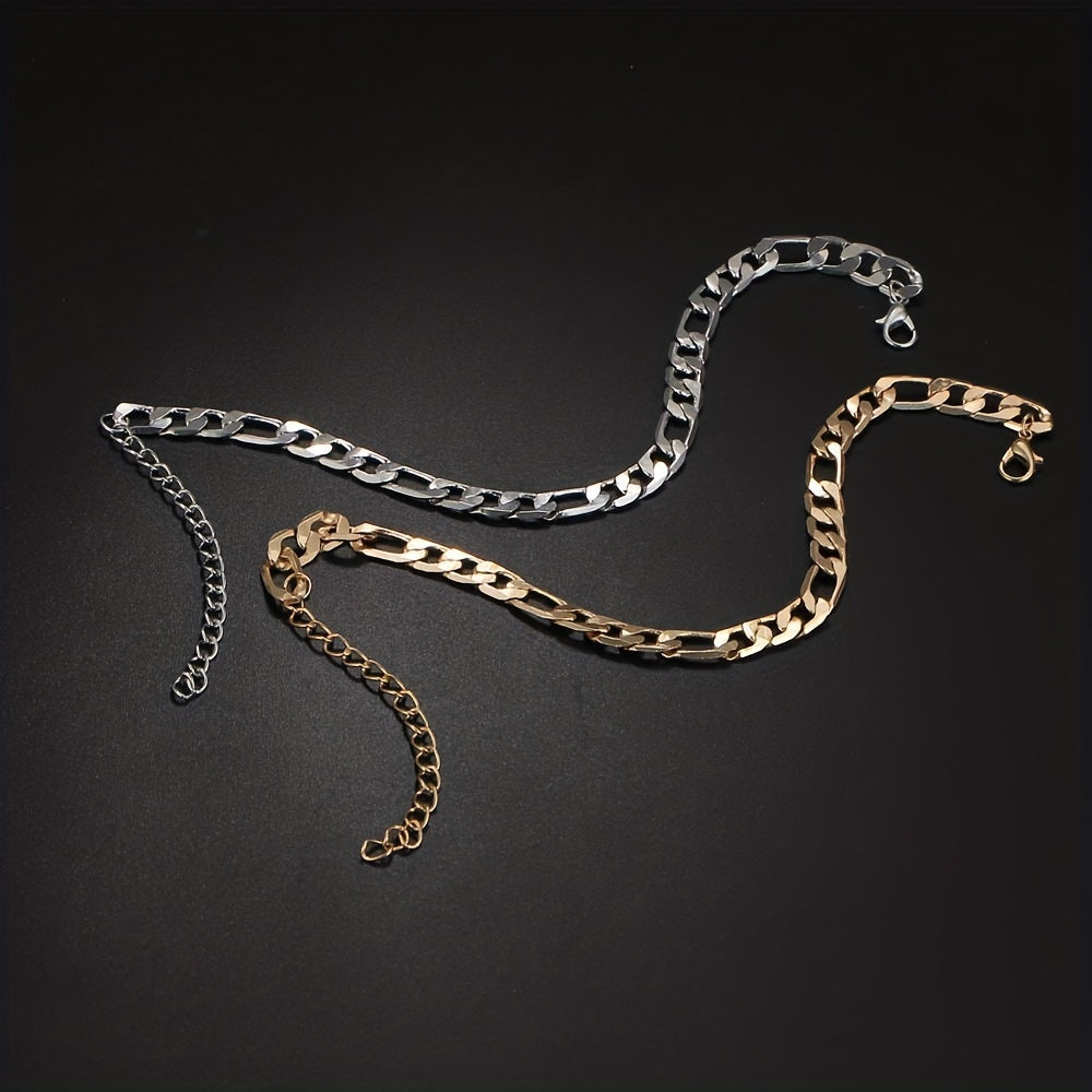 Golden Silvery Beach Anklet